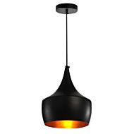 CWI Dynamic 1 Light Down Mini Pendant With Black Finish