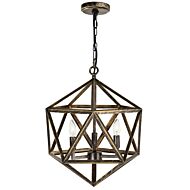 CWI Amazon 3 Light Up Pendant With Antique forged copper Finish