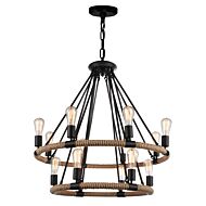 CWI Ganges 14 Light Up Chandelier With Black Finish