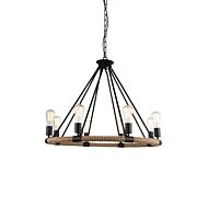 CWI Ganges 8 Light Up Chandelier With Black Finish