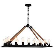 CWI Ganges 18 Light Up Chandelier With Black Finish