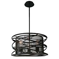 CWI Darya 3 Light Up Chandelier With Brown Finish
