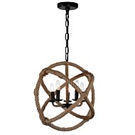 CWI Padma 5 Light Up Chandelier With Black Finish