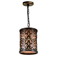 CWI Nicole 1 Light Drum Shade Mini Pendant With Brushed Chocolate Finish