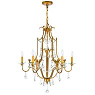 CWI Electra 6 Light Up Chandelier With Oxidized Bronze Finish