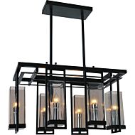 CWI Vanna 6 Light Up Chandelier With Black Finish