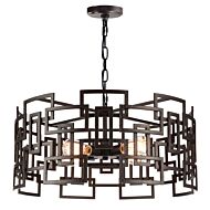 CWI Litani 4 Light Down Chandelier With Brown Finish