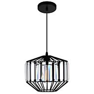 CWI Alethia 1 Light Down Pendant With Black Finish