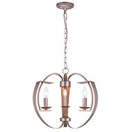 CWI Verbena 3 Light Chandelier With Pewter Finish