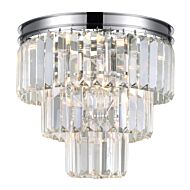 CWI Weiss 8 Light Flush Mount With Chrome Finish