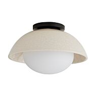 Glaze One Light Flushmount in Ivory Stained Crackle by Arteriors