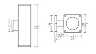 WAC Cube Arch 4000K 2 Light Tall Outdoor Wall Light in Graphite