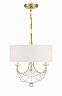 Delilah 3-Light Mini Chandelier in Aged Brass