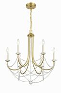 Delilah 6-Light Chandelier in Aged Brass