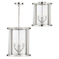 Devon 4-Light Lantern in Polished Nickel