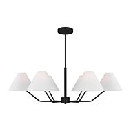 Burke Six Light Chandelier in Midnight Black by Visual Comfort Studio