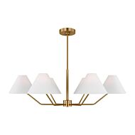 Burke Six Light Chandelier in Satin Brass by Visual Comfort Studio