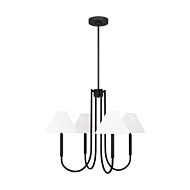 Porteau Five Light Chandelier in Midnight Black by Visual Comfort Studio