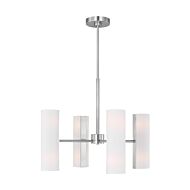 Capalino Eight Light Chandelier in Brushed Steel by Visual Comfort Studio