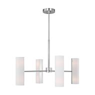 Capalino Eight Light Chandelier in Brushed Steel by Visual Comfort Studio