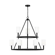 Egmont Nine Light Chandelier in Midnight Black by Visual Comfort Studio