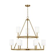 Egmont 9-Light Chandelier in Satin Brass