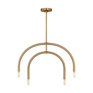 Hadden Four Light Chandelier in Satin Brass by Visual Comfort Studio