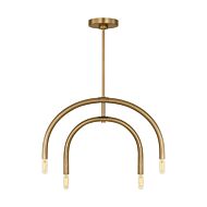 Hadden Four Light Chandelier in Satin Brass by Visual Comfort Studio