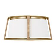 Cortes 2-Light Flushmount Ceiling Light in Satin Brass