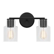 Sayward 2-Light Bathroom Vanity Light in Midnight Black