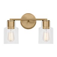 Sayward 2-Light Bathroom Vanity Light in Satin Brass