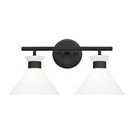 Belcarra Two Light Bath in Midnight Black by Visual Comfort Studio