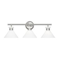 Belcarra 3-Light Bathroom Vanity Light in Brushed Steel