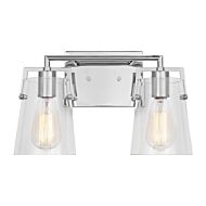 Crofton Two Light Bath in Chrome by Visual Comfort Studio