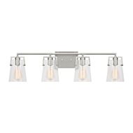 Crofton 4-Light Bathroom Vanity Light in Brushed Steel