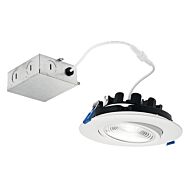 Direct To Ceiling Gimble 1-Light LED Gimbal Downlight Light in Textured White