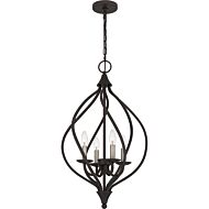 Dupont Four Light Pendant in Old Bronze by Quoizel