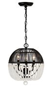 Duval Three Light Mini Chandelier in Matte Black by Crystorama