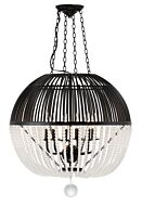 Duval Six Light Pendant in Matte Black by Crystorama