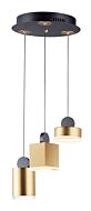 Nob LED Pendant in Black  Gold by ET2