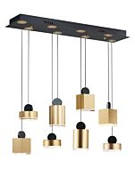 Nob LED Pendant in Black  Gold by ET2