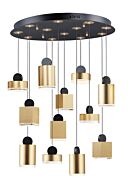 Nob LED Pendant in Black  Gold by ET2