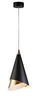 Mermaid LED Mini Pendant in Black  Metallic Gold by ET2