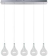 ET2 Larmes 5 Light Xenon Pendant, Polished Chrome