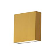 Brik LED Outdoor Wall Sconce in Natural Aged Brass by ET2