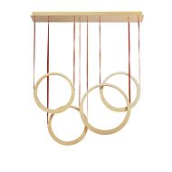 Tether LED Pendant in Natural Aged Brass by ET2