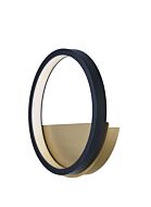 Hoopla LED Wall Sconce in Black  Gold by ET2