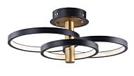 Hoopla LED Semi Flush Mount in Black  Gold by ET2