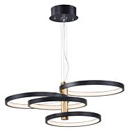 Hoopla LED Pendant in Black  Gold by ET2