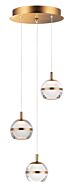 Swank LED Pendant in Natural Aged Brass by ET2